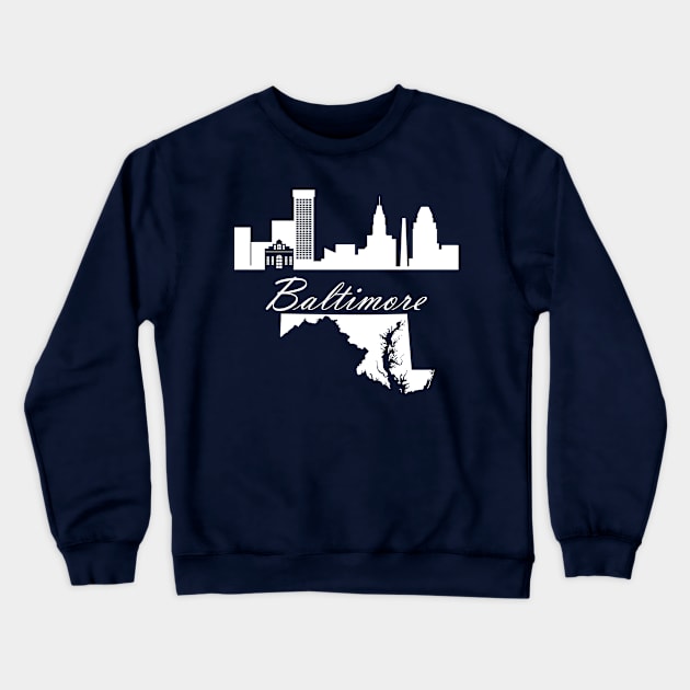 Baltimore  Maryland Crewneck Sweatshirt by DimDom